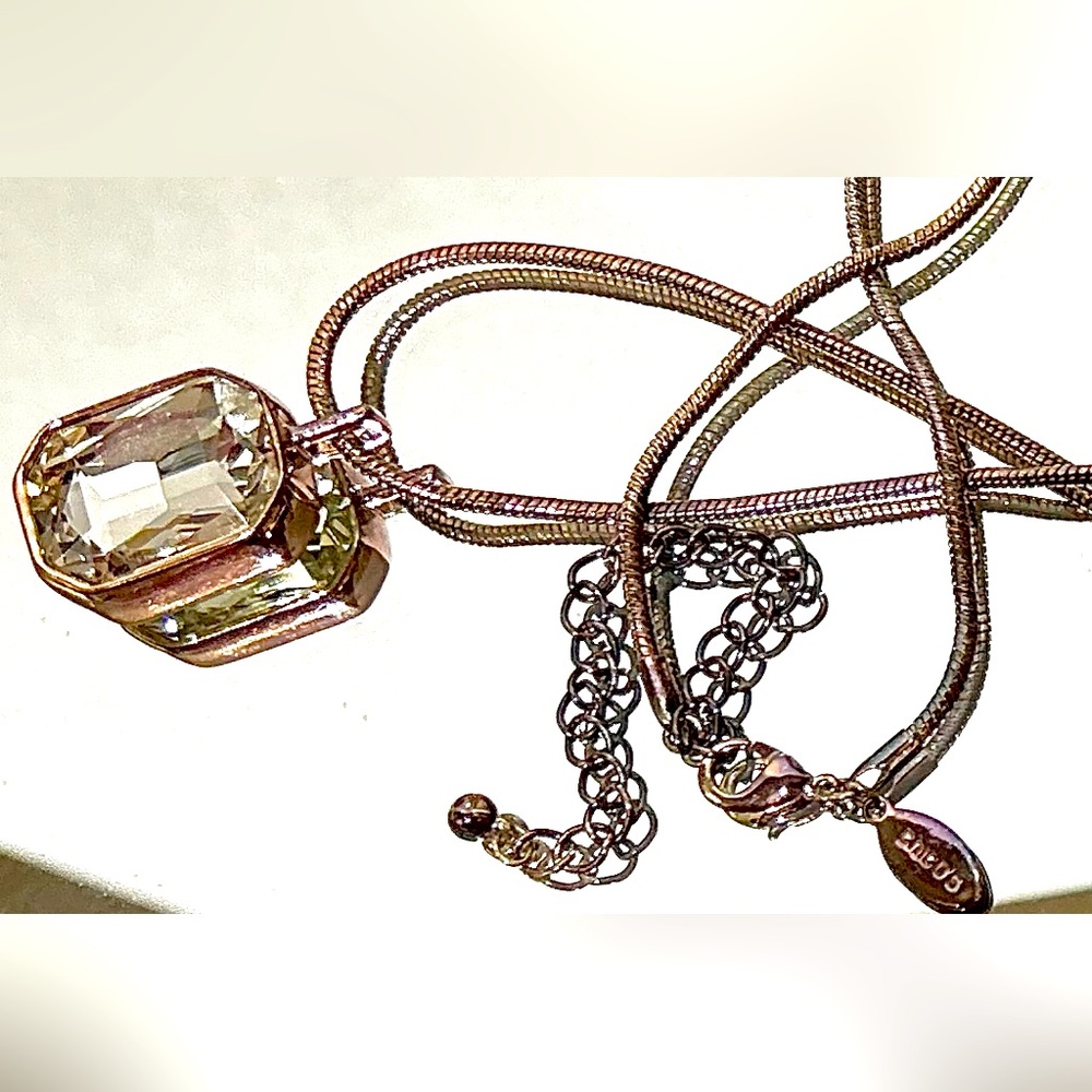 Chicos Erie Rose  Gold tone & Crystal pendant